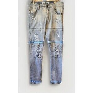 Jewel House Denim Co. Jeans Size 34X33 Men’s‎ Distressed Slim Denim Biker